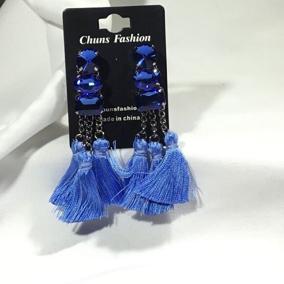 Tassel Drop Statement Earrings (UC3) - Picture 2 of 5
